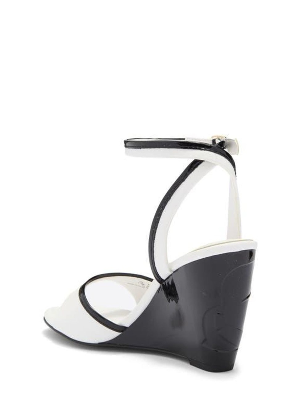 Karl Lagerfeld White Sandal Heels with Black Trim
